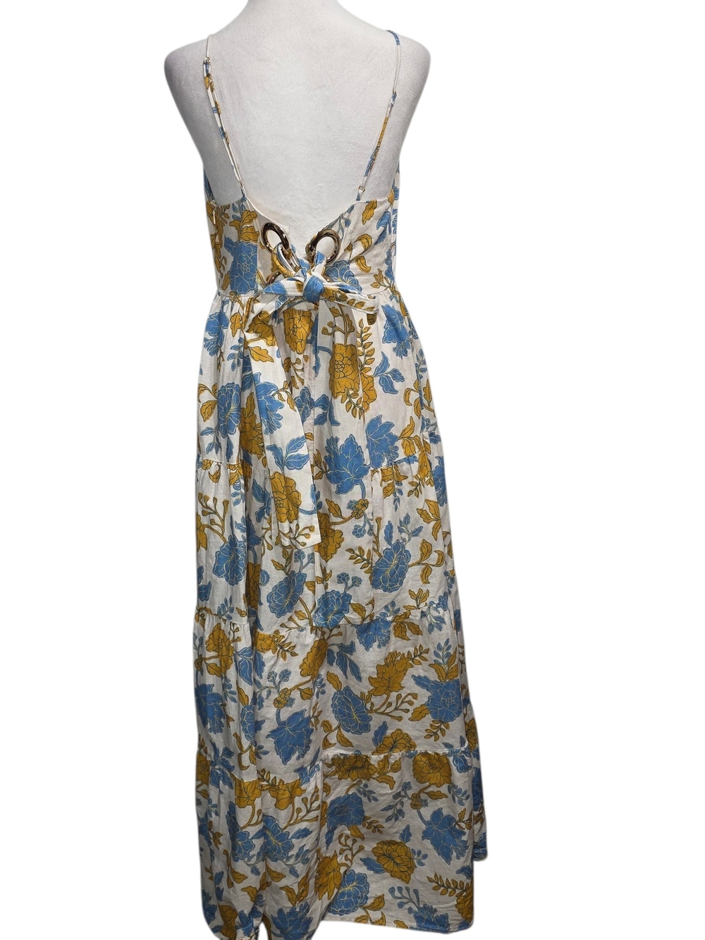 Showpo Amalie The Label Emerita Linen Blend Floral Cutout Midi Dress US 8 - Picture 5 of 10